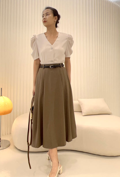 LUCILLE A CUT SKIRT (WITH BELT)