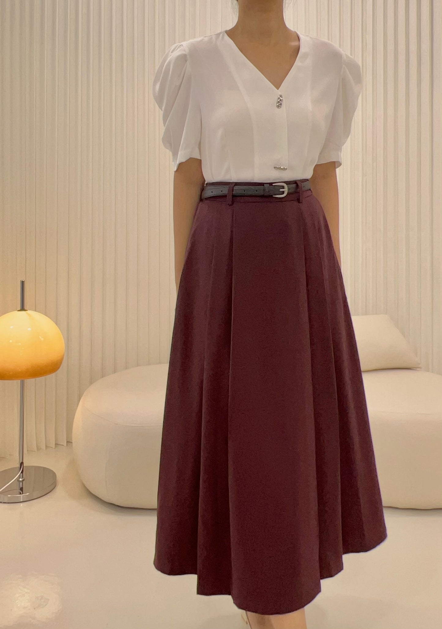 LUCILLE A CUT SKIRT (WITH BELT)