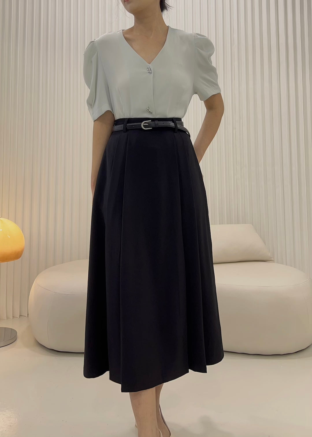 LUCILLE A CUT SKIRT (WITH BELT)