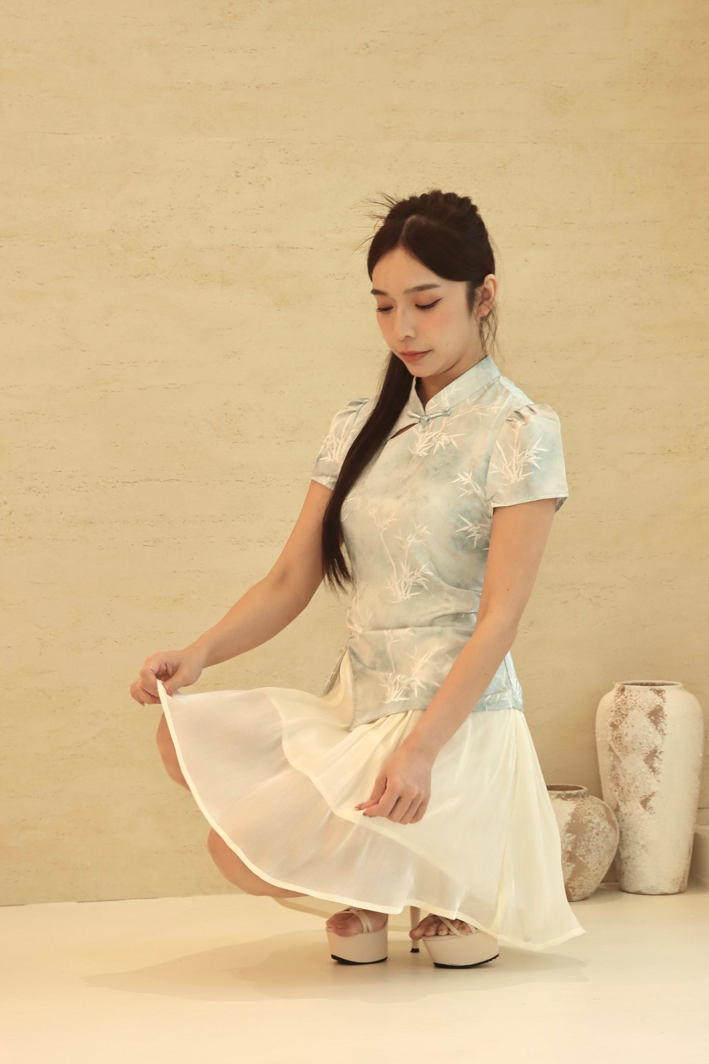 CLOUD CHEONGSAM SKIRT