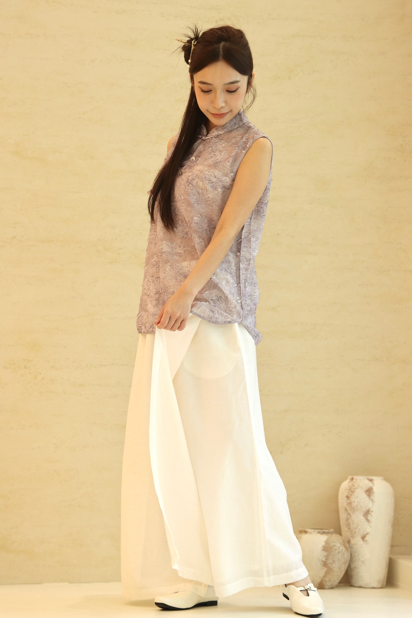 LILIES CHEONGSAM TOP