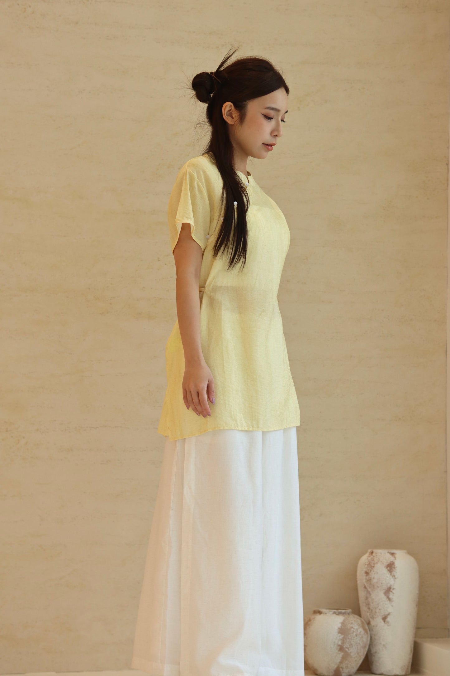 NN YELLOW CHEONGSAM TOP