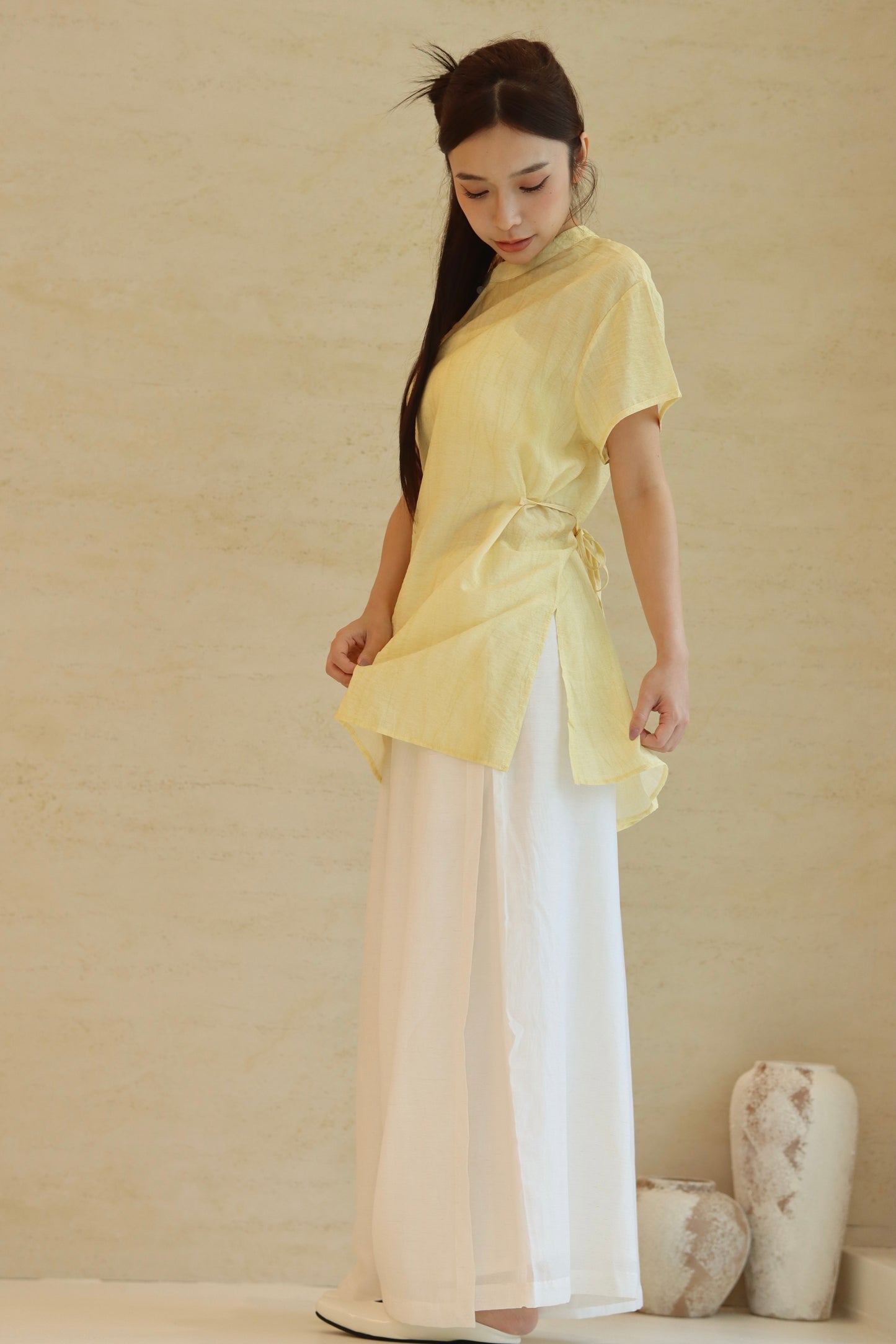 NN YELLOW CHEONGSAM TOP