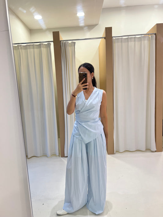 MIKASAA SLEEVELESS WRAP TOP