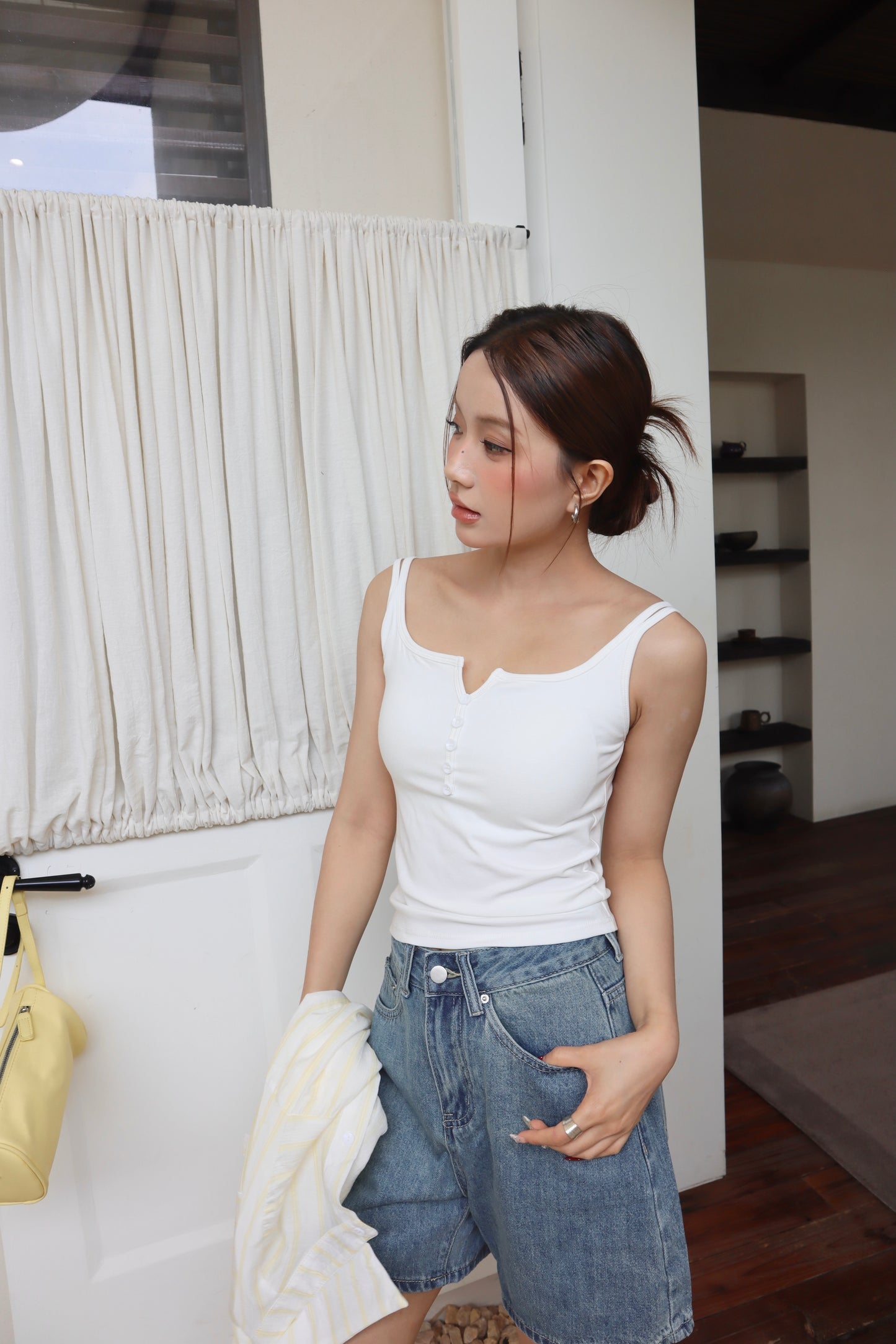 REGINA BUTTON TANK TOP