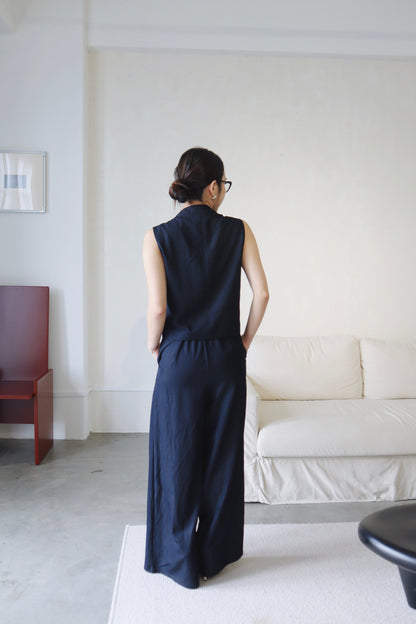 MIDNIGHT BLUE VEST SUIT SET
