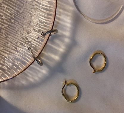 S925 Sterling Silver Twisted Earrings